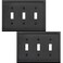 OKAWYC Triple Toggle Light Switch Cover Aria Metal Wall Plate 2Pack Aged Bronze 3 Gang Light Switch Cover Decorative Wallplate Durable