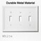 OKAWYC Triple Toggle Light Switch Cover Luca Metal Wall Plate 2Pack White 3 Gang Light Switch Cover Decorative Wallplate Durable