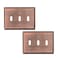 SLEEKLIGHTING Pack of 2 Wall Plate Outlet Switch Covers by SleekLighting Decorative Copper Variety of Styles DecoratorDuplexToggle Combo Size 3 Gang Toggle