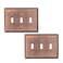 SLEEKLIGHTING Pack of 2 Wall Plate Outlet Switch Covers by SleekLighting Decorative Copper Variety of Styles DecoratorDuplexToggle Combo Size 3 Gang Toggle