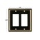 SLEEKLIGHTING Pack of 2 Wall Plate Outlet Switch Covers by SleekLighting Decorative Zinc Cast Black and Gold Variety of Styles RockerReceptacleToggle Combo Size 2 Decorator