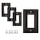 SLEEKLIGHTING Pack of 4 Wall Plate Outlet Switch Covers by SleekLighting Black Architecture Wall plates Variety of Styles RockerReceptacleToggle Combo Size 1 Gang Decorator