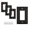 SLEEKLIGHTING Pack of 4 Wall Plate Outlet Switch Covers by SleekLighting Black Architecture Wall plates Variety of Styles RockerReceptacleToggle Combo Size 1 Gang Decorator