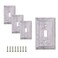 SLEEKLIGHTING Pack of 4 Wall Plate Outlet Switch Covers by SleekLighting Classic Marble Architecture Wall plates Variety of Styles DecoratorDuplexToggleBlank Combo Size 1 Toggle