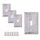SLEEKLIGHTING Pack of 4 Wall Plate Outlet Switch Covers by SleekLighting Classic Marble Architecture Wall plates Variety of Styles DecoratorDuplexToggleBlank Combo Size 1 Toggle