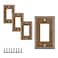 SLEEKLIGHTING Pack of 4 Wall Plate Outlet Switch Covers by SleekLighting Decorative Zinc Cast Sponged Bronze Variety of Styles RockerReceptacleToggle Combo Size 1 Decorator