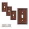 SLEEKLIGHTING Pack of 4 Wall Plate Outlet Switch Covers by SleekLighting Decorative Zinc Cast Sponged Copper Variety of Styles RockerReceptacleToggle Combo Size 1 Toggle