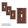 SLEEKLIGHTING Pack of 4 Wall Plate Outlet Switch Covers by SleekLighting Decorative Zinc Cast Sponged Copper Variety of Styles RockerReceptacleToggle Combo Size 1 Toggle