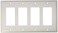 Pass & PASS SEYMOUR TP264WCC10 4 Gang 4 Decorator Opening Nylon Wall Plate White