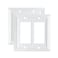 Funkiim Pure White Classic Beadboard Wall PlatesLight Switch CoversElectrical Outlet Covers Switch Plates of Various Combination Nature Bamboo Fiber Wall plate 2 Gang Decorator 2 Pack