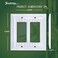Funkiim Pure White Classic Beadboard Wall PlatesLight Switch CoversElectrical Outlet Covers Switch Plates of Various Combination Nature Bamboo Fiber Wall plate 2 Gang Decorator 2 Pack