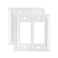 Funkiim Pure White Classic Beadboard Wall PlatesLight Switch CoversElectrical Outlet Covers Switch Plates of Various Combination Nature Bamboo Fiber Wall plate 2 Gang Decorator 2 Pack