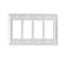 Funkiim Pure White Classic Beadboard Wall PlatesLight Switch CoversElectrical Outlet Covers Switch Plates of Various Combination Nature Bamboo Fiber Wall plate 4 Gang Decorator 1 Pack