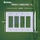 Funkiim Pure White Classic Beadboard Wall PlatesLight Switch CoversElectrical Outlet Covers Switch Plates of Various Combination Nature Bamboo Fiber Wall plate 4 Gang Decorator 1 Pack