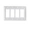 Funkiim Pure White Classic Beadboard Wall PlatesLight Switch CoversElectrical Outlet Covers Switch Plates of Various Combination Nature Bamboo Fiber Wall plate 4 Gang Decorator 1 Pack