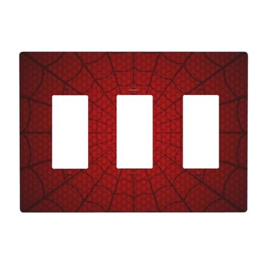 Pznen Hero Theme Light Switch Cover Red Spider Web Triple Rocker Wall Plate Standard 3Gang Decorator GFCI Plug Cover 657 x 465
