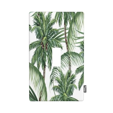 Pznen Tropical Palm 1Gang Single Toggle Wall Plate Palm Tree Green Leaf Light Switch Cover Plates 45x 276 for Home Office Coastal Decor