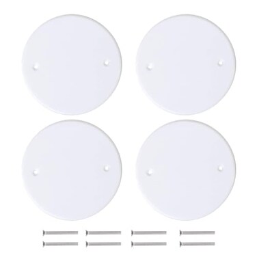 Qlvily 4PCS 5 Ceiling Cover Plate Metal Plate Flat Round Electrical Cover Round Electrical Box Cover Ceiling Hole Cover Screws Included Hole Distance 35