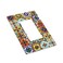 GSRLOD Retro Matte Mosaic Moroccan Mexican Mandala Boho Talavera Style Ceramic Tile 1 Gang Single DecoratorGFCI Device Outlet Wall Plate Electrical One Rocker Decorative Light Switch Cover Faceplate D