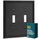 Rio Salto Matte Black Double Toggle Switch Plate Light Switch Cover Modern Architectural Minimalist Trim Wall Plates Outlet Cover Wall Plate Metal 2Gang Imperial Collection Midsize 5 x 5