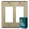 Rio Salto Signature Brass Light Switch Cover Antique Brass Gold Rocker 2Gang