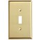 Rio Salto Toggle Light Switch Cover Plate MIDSIZE BRASS Outlet Covers Single Toggle Switch Plate Flip Switch 1 Gang Brushed Brass Gold Metal Decorative Wall Plates Signature Collection 494 X 313