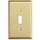 Rio Salto Toggle Light Switch Cover Plate MIDSIZE BRASS Outlet Covers Single Toggle Switch Plate Flip Switch 1 Gang Brushed Brass Gold Metal Decorative Wall Plates Signature Collection 494 X 313
