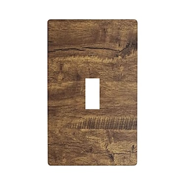 YWTZWT Rustic Farmhouse Single Light Switch Cover Plate 1 Gang Toggle Switch Plate Covers Brown Wood Print Decorative Wall Plate Outlet Covers 450 x 276 Inch