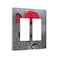 Wpshijia Rustic Flower Red Rose Drop of Water Double Rocker Wall Plate 2 Gang Light Switch Cover Electrical Switch Plate Receptacle Decorative Outlet for Bathroom Bedroom Decor
