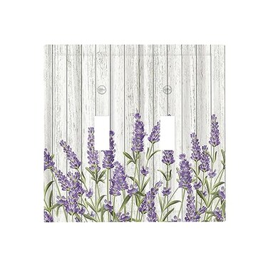 Wpshijia Rustic Wooden Plank Lavender 2 Gang Light Switch Cover Plate Double Toggle Wall Plate Decorative Outlet Cover Electrical Faceplate Switchplate for Bedroom Bathroom Kitchen Decor