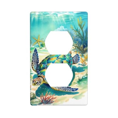 Ovitssrk Sea Turtle Starfish Ocean Outlet Cover Wall Plate Electrical Outlets Switch Plate Decorative Faceplate for Bathroom Bedroom Kitchen Room Decor Wallplate 45 x 276 Inch