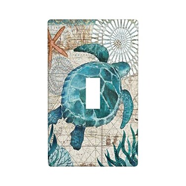 Futterya Single Toggle Light Switch Plate Cover Sea Turtle Ocean Wall Decoration Outlet Covers for Rooms Store