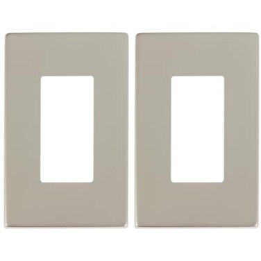 SLEEKLIGHTING SleekLighting Satin Nickel Screwless Steel Wall Plate Collection Duplex Toggle Decorator Light Switch Cover Outlet and Electric Cover Faceplate Decorative Finish for Seamless Elegance