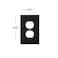 SLEEKLIGHTING SleekLighting Single Duplex Wall plates Decorative Bamboo Classic Beadboard Black Finish Electric Outlet and Switch Covers Style 1 Gang Toggle 4 Pack