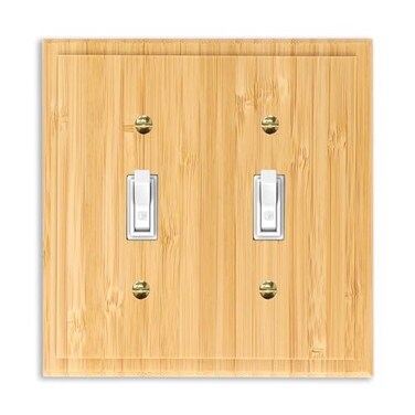 Alckerou Solid Wood Double Gang Toggle Light Switch Plate 48 X48 Outlet Wall Plate Bamboo Light Switch Cover Quality Raw Wooden Decorative Wall Plate