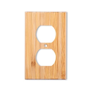Alckerou Solid Wood Double hole Outlet Light Switch Plate 45 X 276 Bamboo Light Switch Cover Quality Raw Wooden Decorative Bedroom Kitchen Home Decor Double hole Outlet