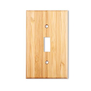 Alckerou Solid Wood Single Toggle Light Switch Plate 45 X 276 Bamboo Light Switch Cover Quality Raw Wooden Decorative Bedroom Kitchen Home Decor Single Toggle