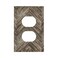 Spshian Decorative Outlet Covers Rustic Farmhouse Brown Herringbone Wood Boards 1 Gang Wall Plate Receptacle Duplex Light Switch Cover Plate Single Dual Plug Covers Electrical Switchplate Faceplate