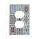 Spshian Decorative Switch Plate Covers Mexican Talavera Tile 1 Gang Receptacle Duplex Wall Plate Light Switch Cover Single Dual Device Outlet Plate Blue Moroccan Style Pattern Electrical Faceplate