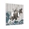 Spshian Funny Cat Cool Cat Dinosaur Japanese Sea Waves Wood Double Toggle Light Switch Covers Decorative 2 Gang Wall Plate Covers Dual Device Electrical Switchplate Faceplate for Farm Bathroom Decor