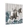 Spshian Funny Cat Cool Cat Dinosaur Japanese Sea Waves Wood Double Toggle Light Switch Covers Decorative 2 Gang Wall Plate Covers Dual Device Electrical Switchplate Faceplate for Farm Bathroom Decor