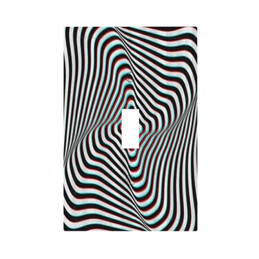 Spshian Light Switch Cover Plate 3d Visual Optical Optical Illusion 1 Gang Switch Plate Covers Single Toggle Wall Plates Decorative Electrical Faceplate for Bathroom Bedroom Decor