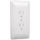 TayMac 2000W MASQUE 2000 Midsize White 1Gang Decorator Grounded Duplex Wall Plate Paintable Outlet Cover Replaces Old Wall Plate