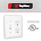 TayMac WRWTD 2Gang White Smooth Metal Maxi ToggleDuplex Wall Plate Outlet Cover Wall Plate with Screws Light Switch Cover Plate for 2 Devices