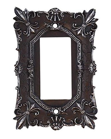 Top Brass Fleur De Lis Electrical Cover Wall Plate Ornate Tuscan Scroll Decor Single Switch Double Rocker Outlet Rocker Switch