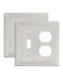 treewell TREEWELL 2Pack Combo ToggleDuplex Light Switch Cover Plate Brushed Nickel Metal Wall Outlet Cover Decorative Classic Beaded Wall Plate