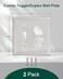 treewell TREEWELL 2Pack Combo ToggleDuplex Light Switch Cover Plate Brushed Nickel Metal Wall Outlet Cover Decorative Classic Beaded Wall Plate