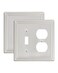 treewell TREEWELL 2Pack Combo ToggleDuplex Light Switch Cover Plate Brushed Nickel Metal Wall Outlet Cover Decorative Classic Beaded Wall Plate