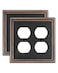 treewell TREEWELL 2Pack Double Duplex Outlet Cover Aged Bronze Metal Switch Plates and Outlet Covers Pearls Decorative Wall Plates for Electrical Outlets 2 Gang Receptacle Cover Corrosion Resistant