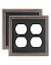 treewell TREEWELL 2Pack Double Duplex Outlet Cover Aged Bronze Metal Switch Plates and Outlet Covers Pearls Decorative Wall Plates for Electrical Outlets 2 Gang Receptacle Cover Corrosion Resistant